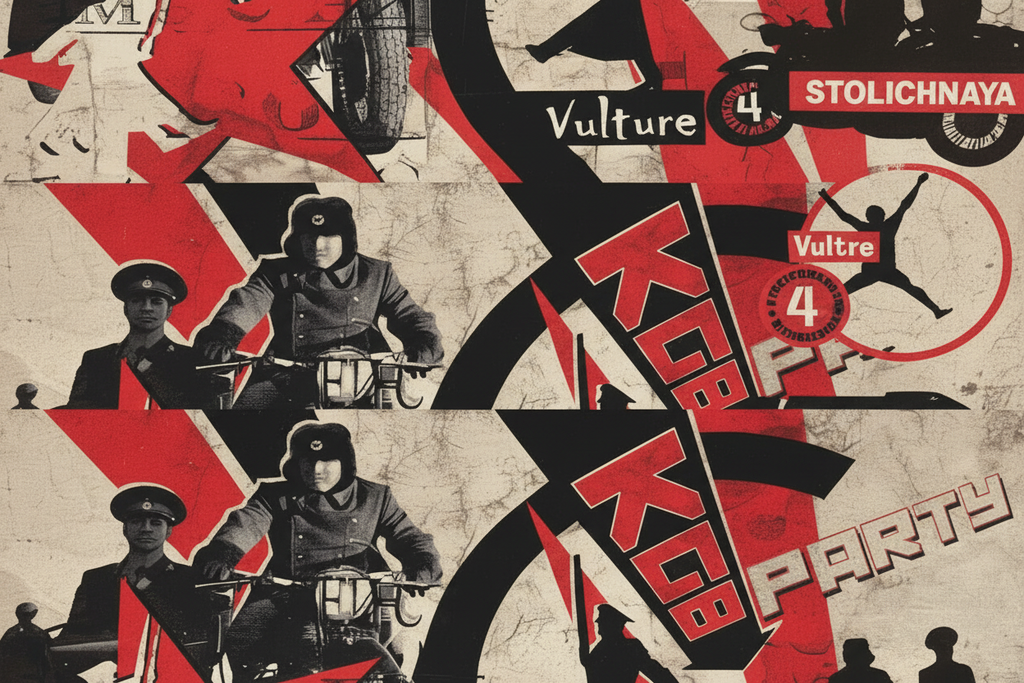 Póster KGB Party – Arte Gráfico Estilo Vintage