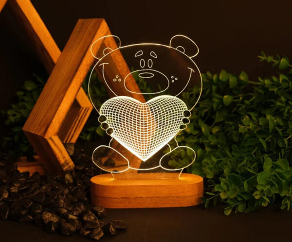 Lámpara Osito simpático corazón