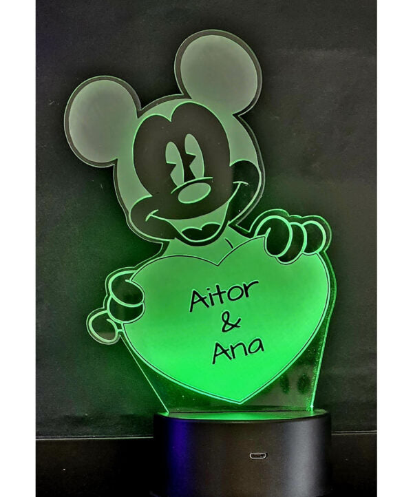 Lámpara Mickey Mouse con Corazón
